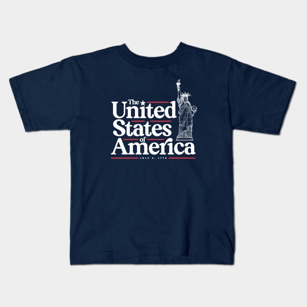 The United States of America – USA – Independence Day – Patriotic Kids T-Shirt by thedesigngarden